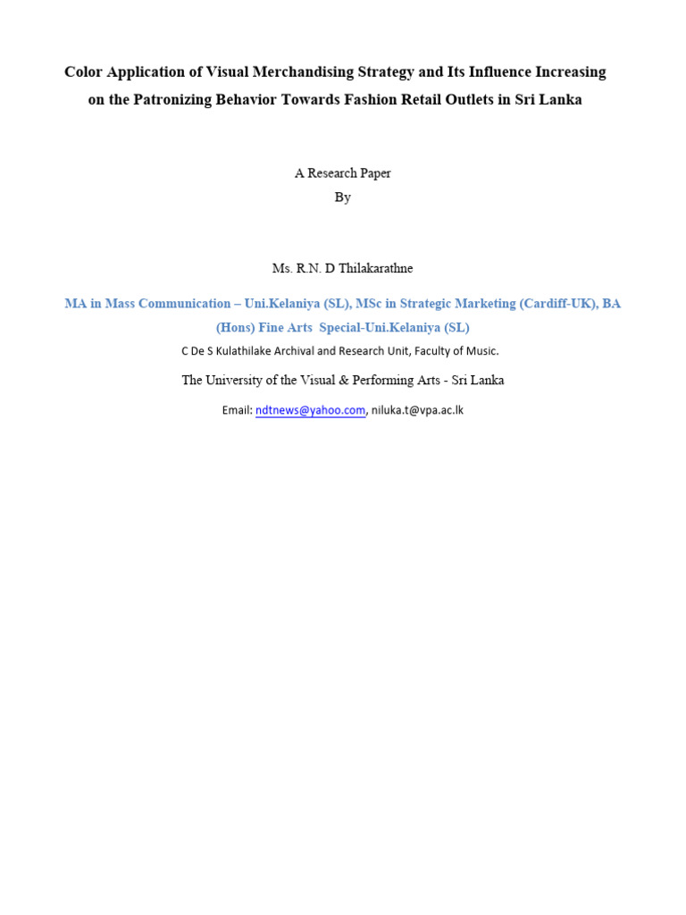 Color Application of Visual Merchandisin | PDF | Color | Retail