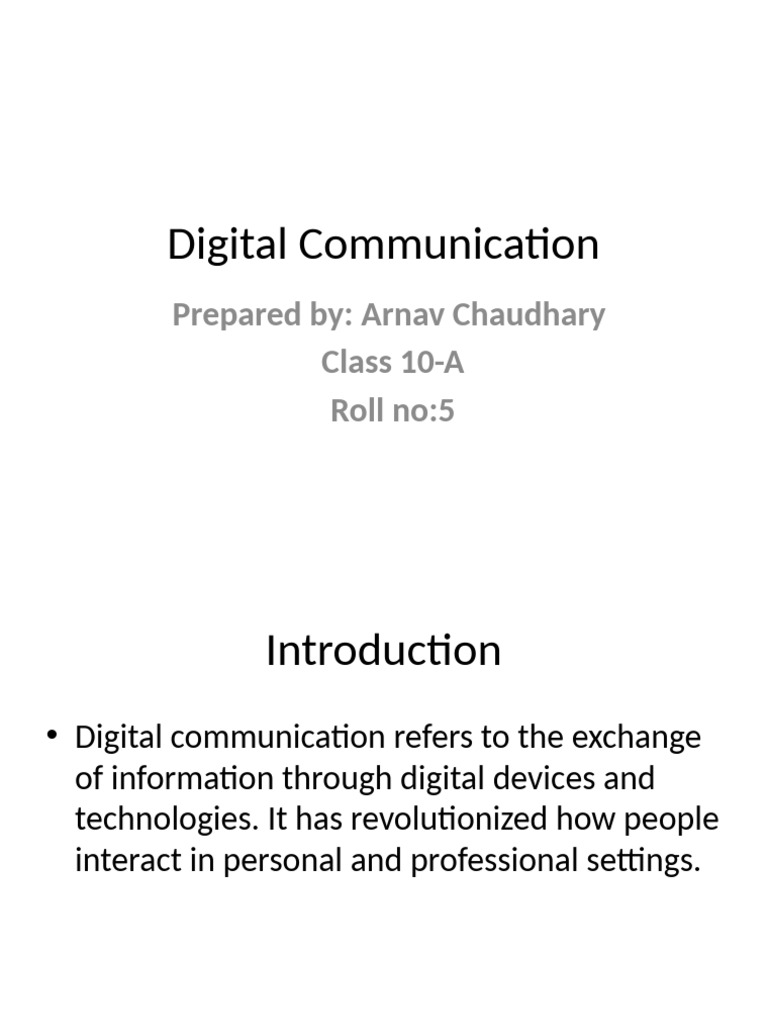 Understanding Digital Communication | PDF