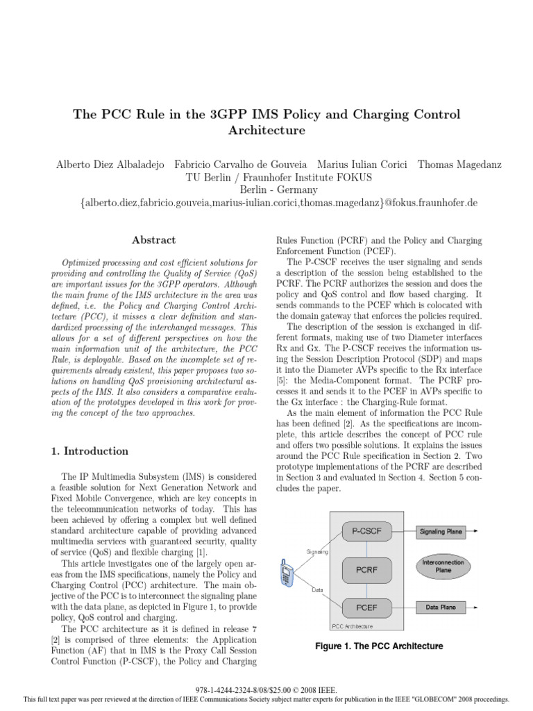Understanding PCC Rule in 3GPP IMS | PDF | Ip Multimedia Subsystem ...