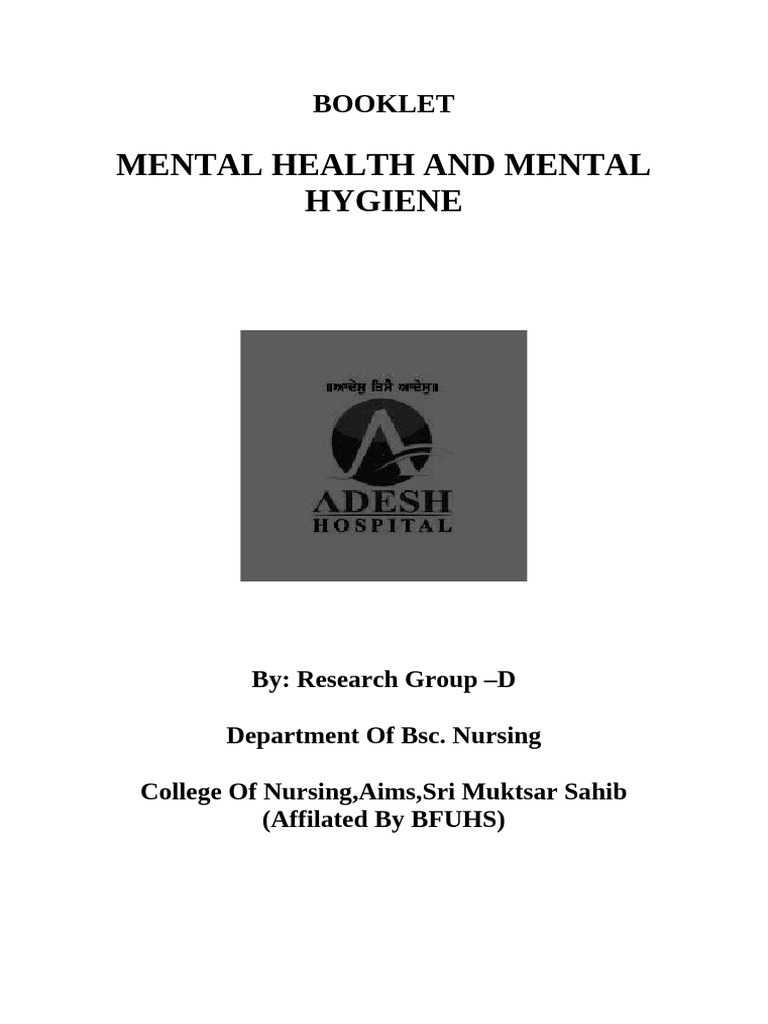 Mental Helath and Hygiene | PDF | Mental Health | Mental Disorder