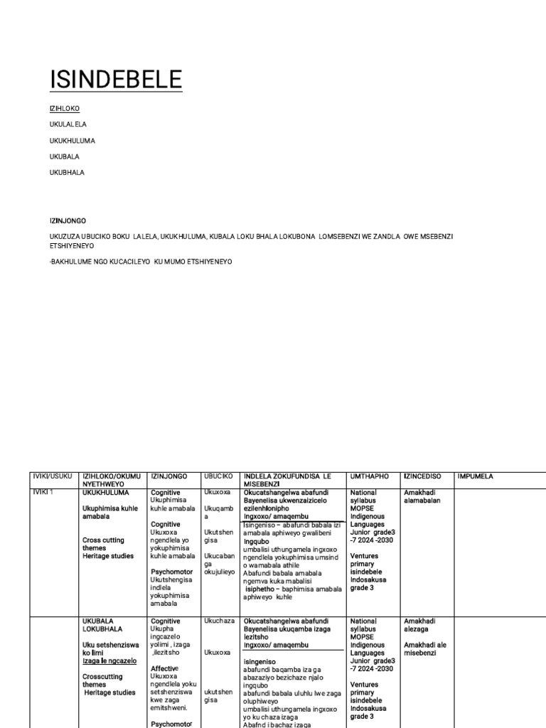 Izifundo Zesintu Ngezinga Lezinga 3 | PDF | Cognitive Science | Linguistics