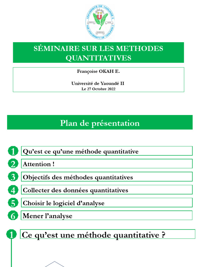 Méthodes d'Analyse des Données Quantitatives | PDF | Analyse des ...