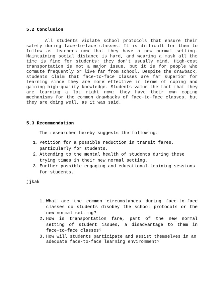 Conclusion & Recommendation PR | PDF