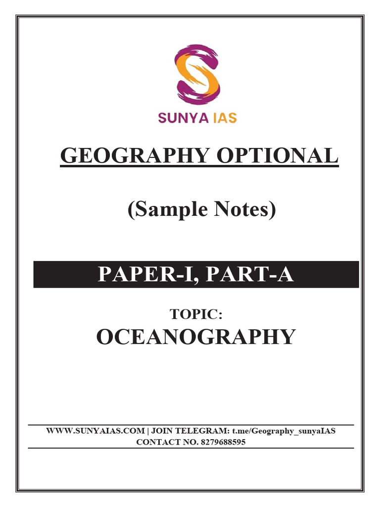 Oceanography Notes for IAS Geography | PDF | Continental Shelf ...
