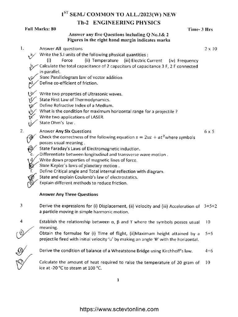 All 1 Sem Engineering Physics Winter 2023 | PDF
