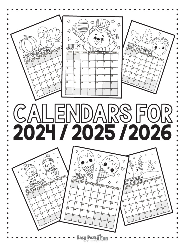 Calendar Coloring Pages 2024 2025 2026 PDF Copyright Copyright Law 1