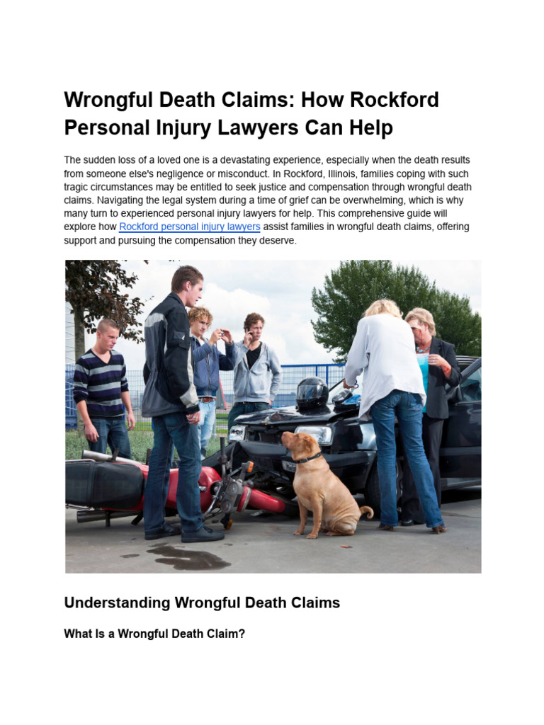 Rockford Wrongful Death Claims Guide PDF Damages Wrongful Death Claim