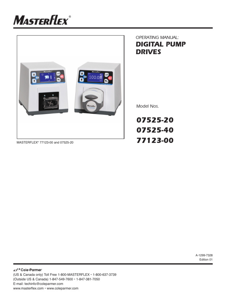 Masterflex Digital Pump Drive Manual | PDF | Pump | Calibration