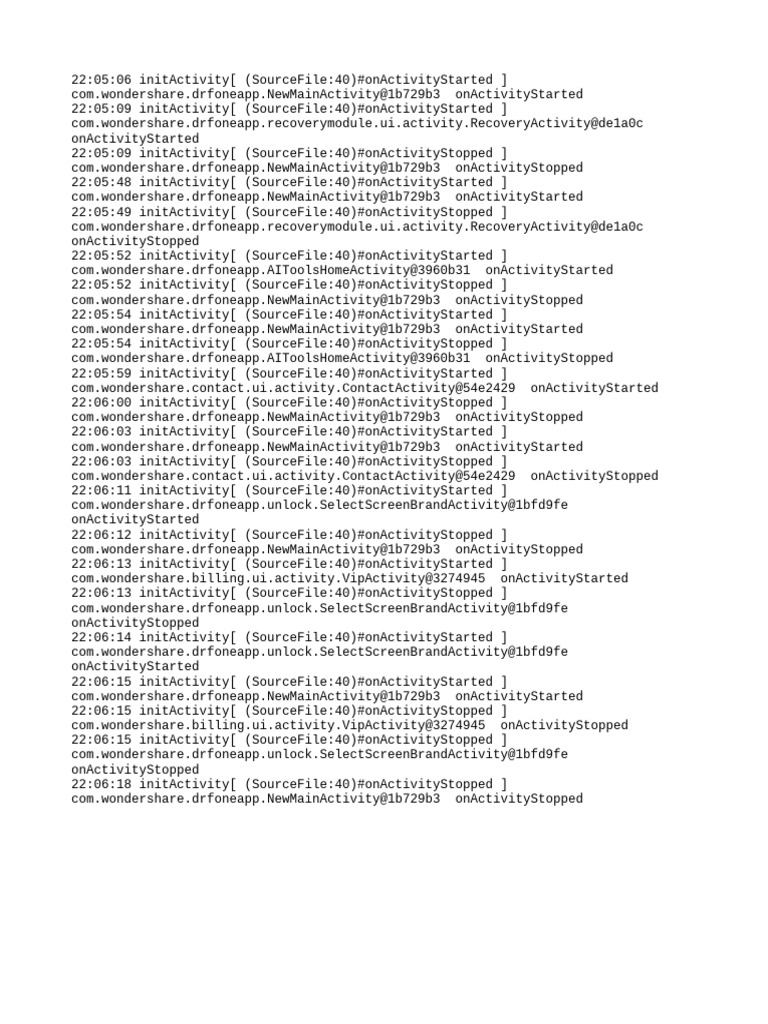 Wondershare App Activity Log | PDF