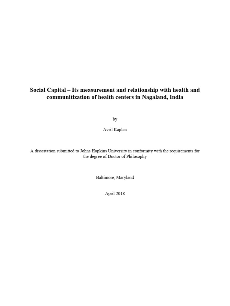 Social Capital and Health in Nagaland | PDF | Social Capital | Statistics