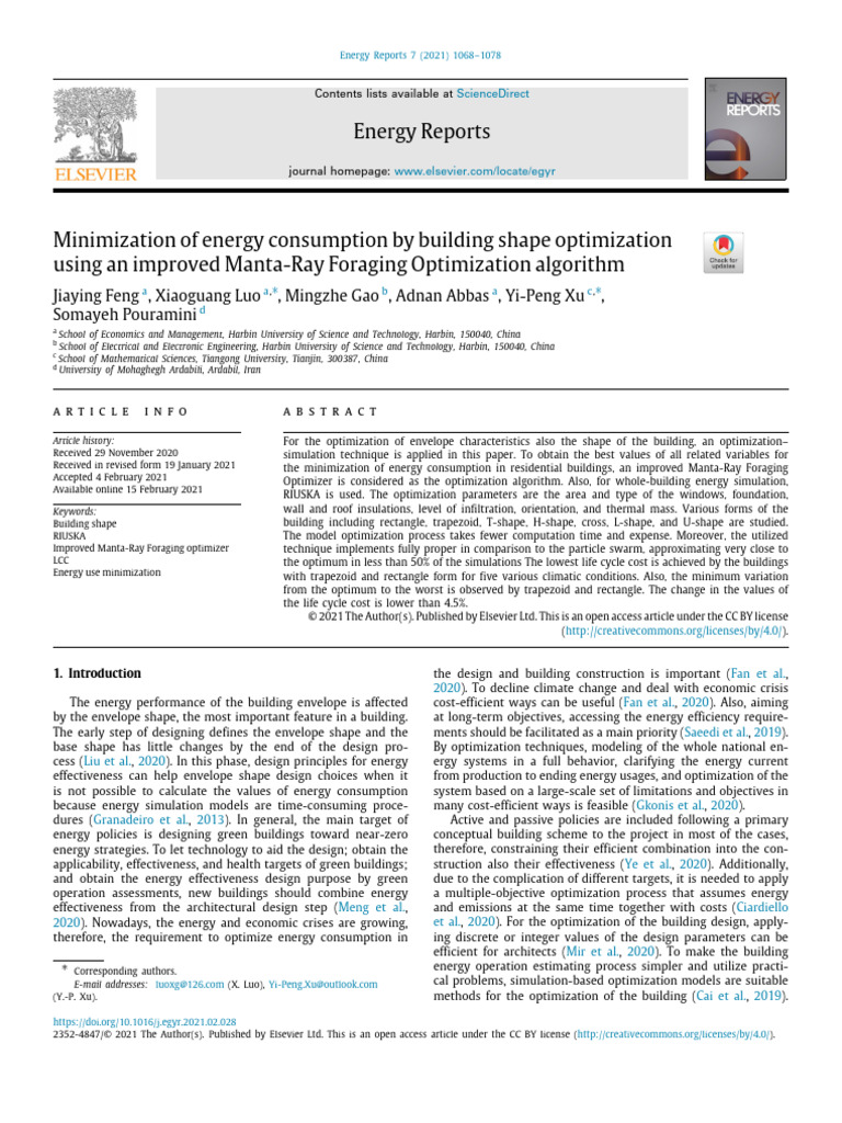 Building Shape Optimization for Energy Efficiency | PDF | Mathematical ...