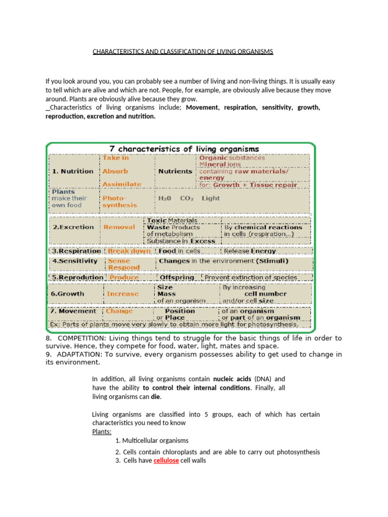 Classification of Living Organisms | PDF | Cell (Biology) | Virus