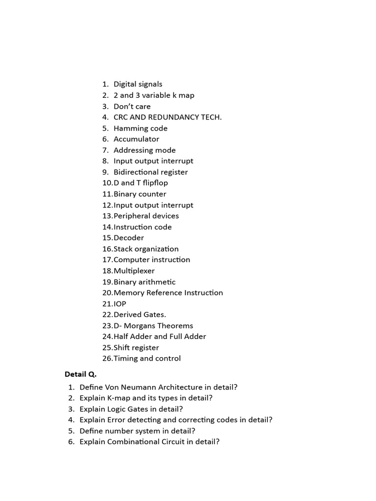 Imp Q List Coa - Attal 2025 | PDF | Digital Electronics | Central ...