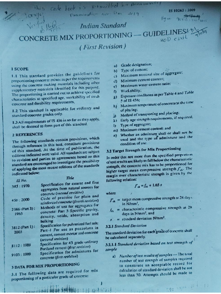 Mix design code bookvh | PDF