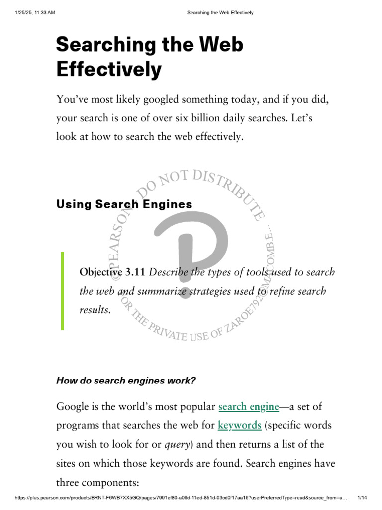 Effective Web Search Strategies | PDF | World Wide Web | Internet & Web
