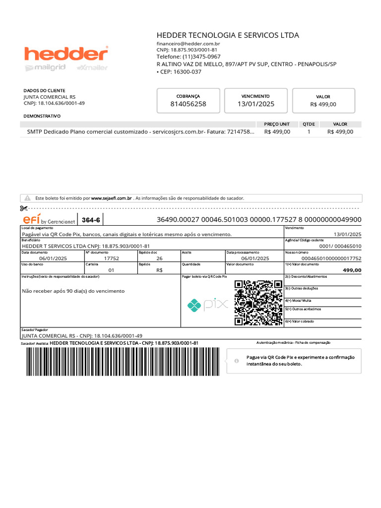 Boleto Hedder Tecnologia - Junta Comercial RS | PDF | Finanças pessoais ...