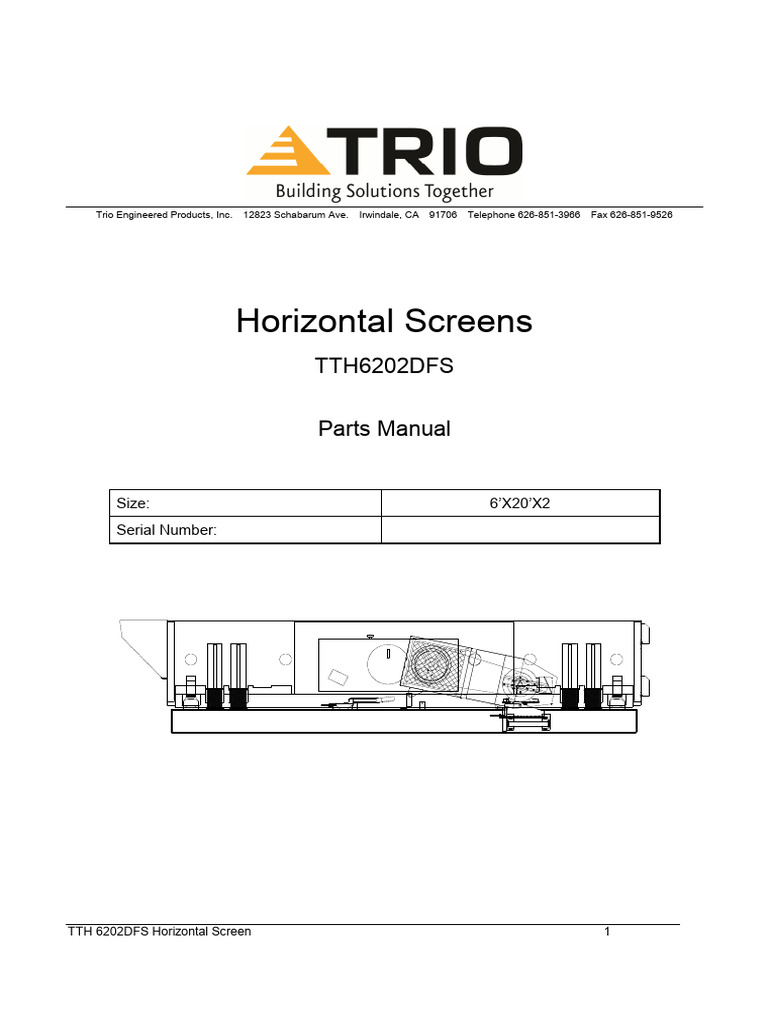TTH6202DFS Horizontal Screen Parts Manual TTH6202-051-12265 | PDF ...