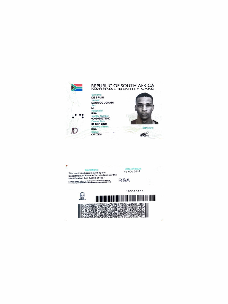 South African National ID Card Details | PDF