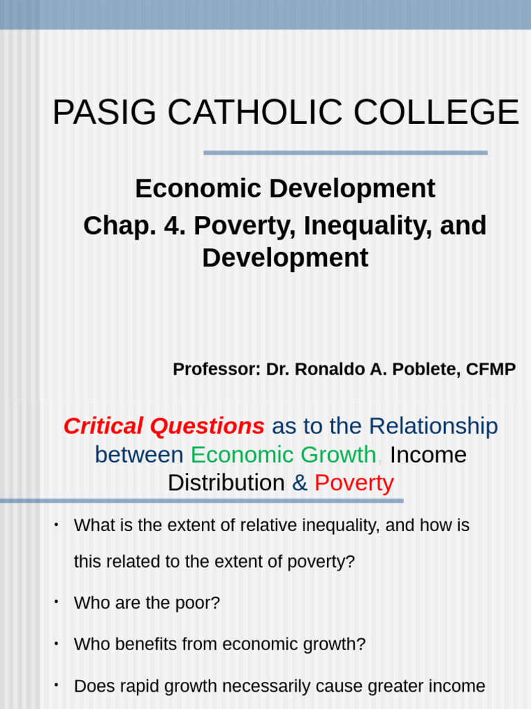 Poverty, Inequality, and Economic Growth | PDF | Income Distribution ...