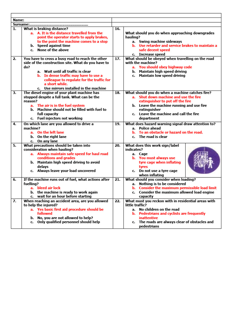 Essential Safety Guidelines for Machine Operation | PDF | Traffic | Road