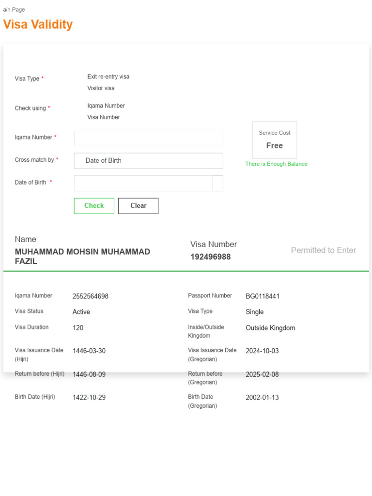 Visa Validity 1111 | PDF
