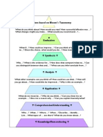 Bloom's Taxonomy Questions