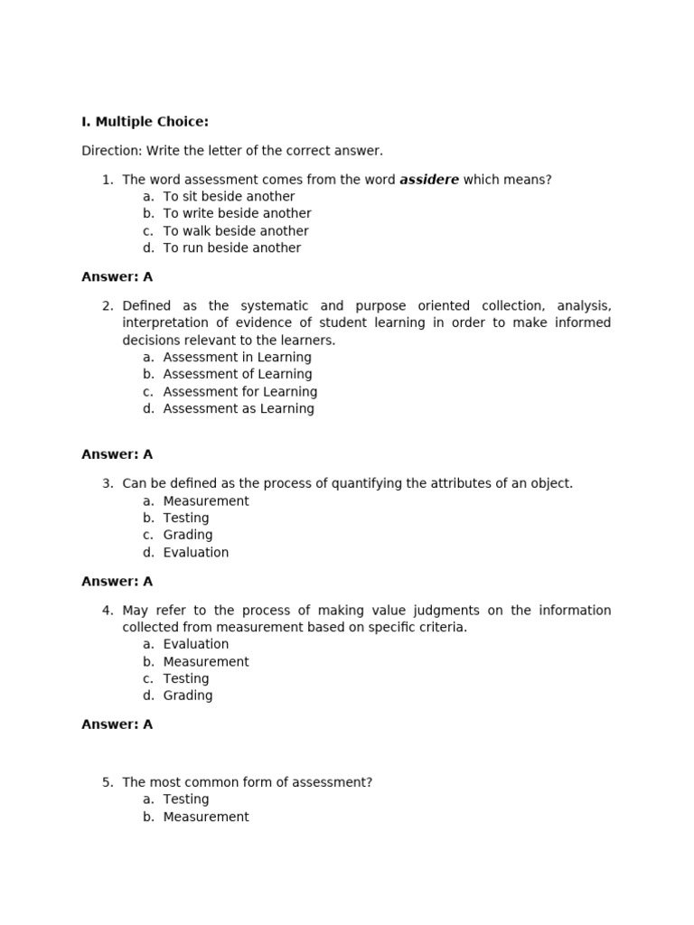 Understanding Assessment Types and Purposes | PDF | Educational ...