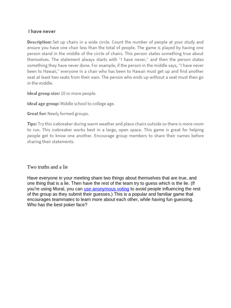 Icebreaker Games For Group Engagement Pdf