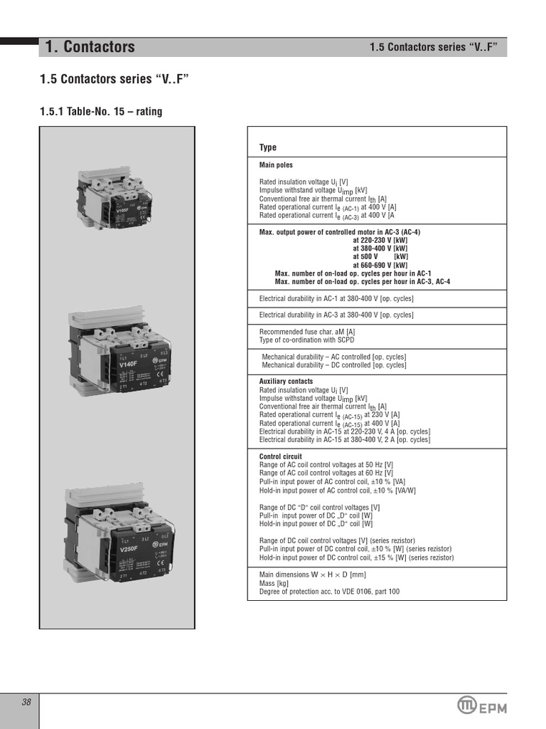 Contactors serie V_F | PDF | Alternating Current | Equipment