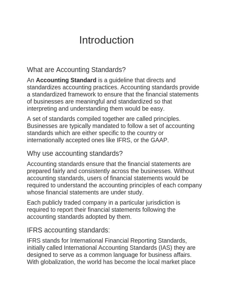Accounting Standards Project | PDF | International Financial Reporting ...