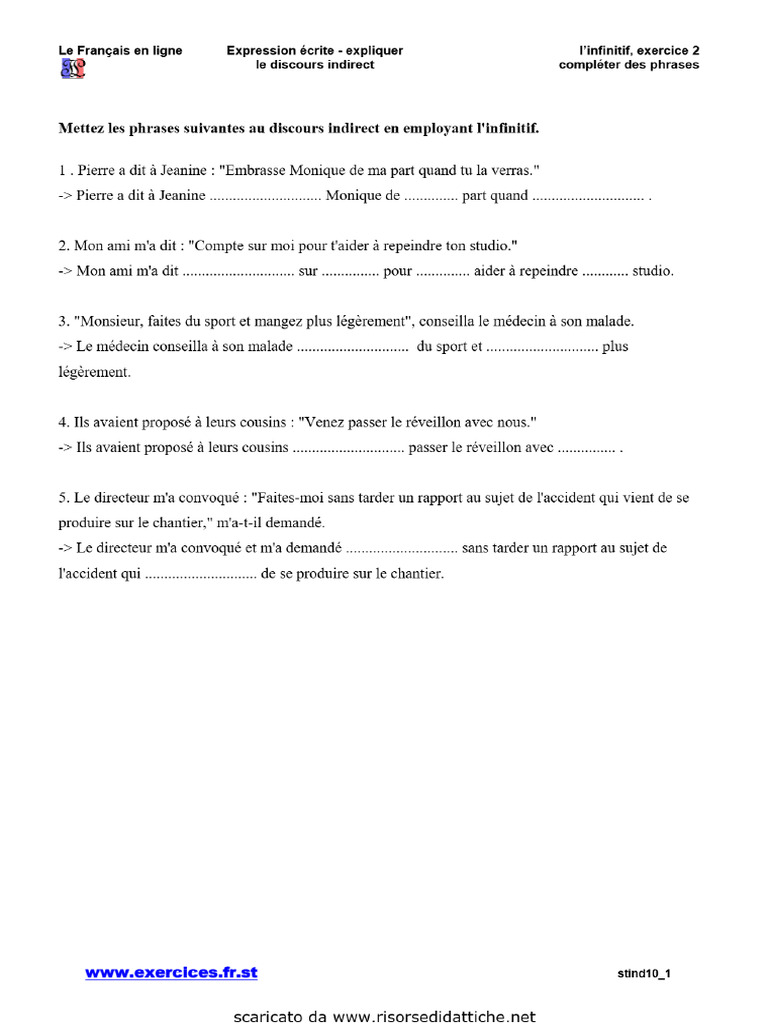 le discours direct et indirect 3ème | PDF