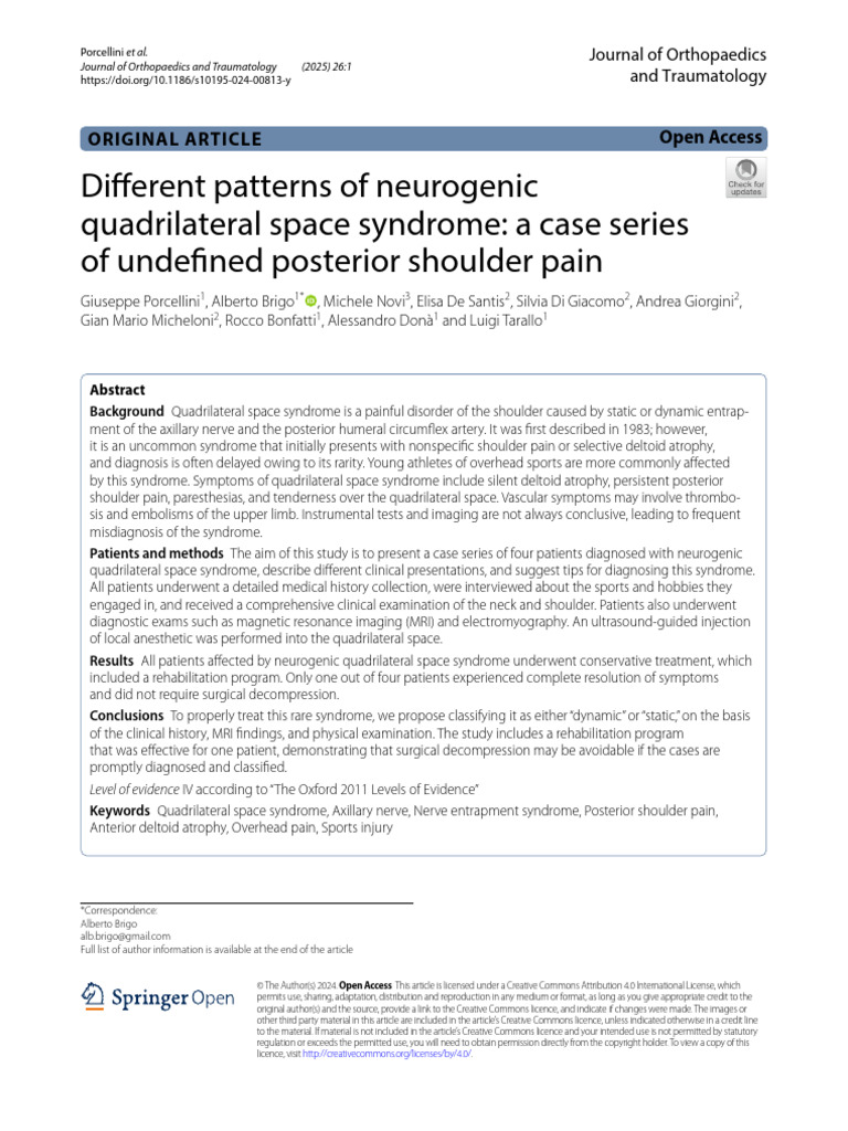 Different Patterns of Neurogenic Quadrilateral Space Syndrome: A Case ...