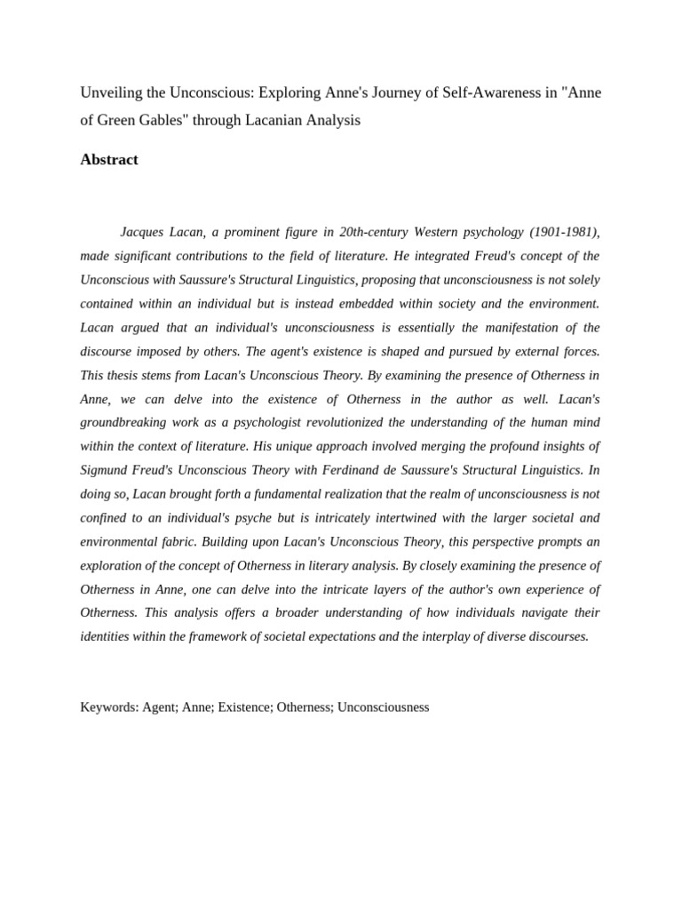 Research Article, AD SHB,-WPS Office | PDF | Jacques Lacan | Narrative