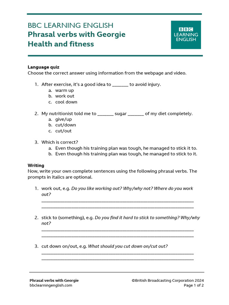 PVWG Health Fitness Worksheet | PDF