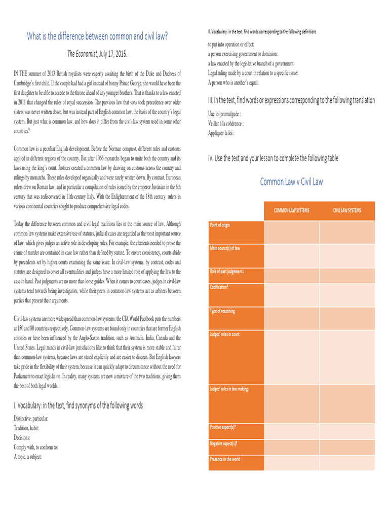 40. What is the difference between common and civil law (2) (1) | PDF ...