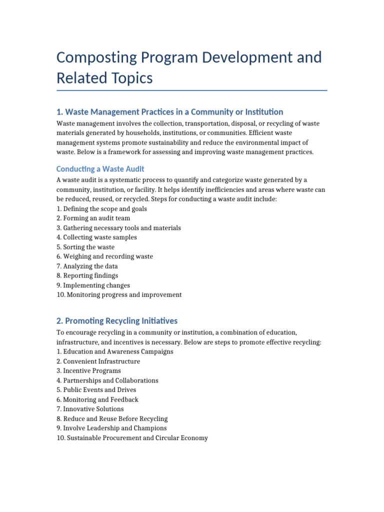 Composting Program Development Guide | PDF