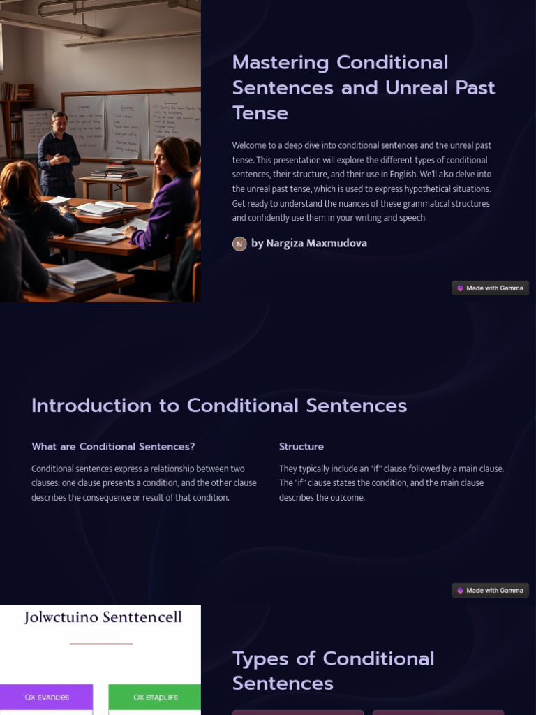 Conditional Sentences & Unreal Past Tense | PDF | Grammar | Linguistics