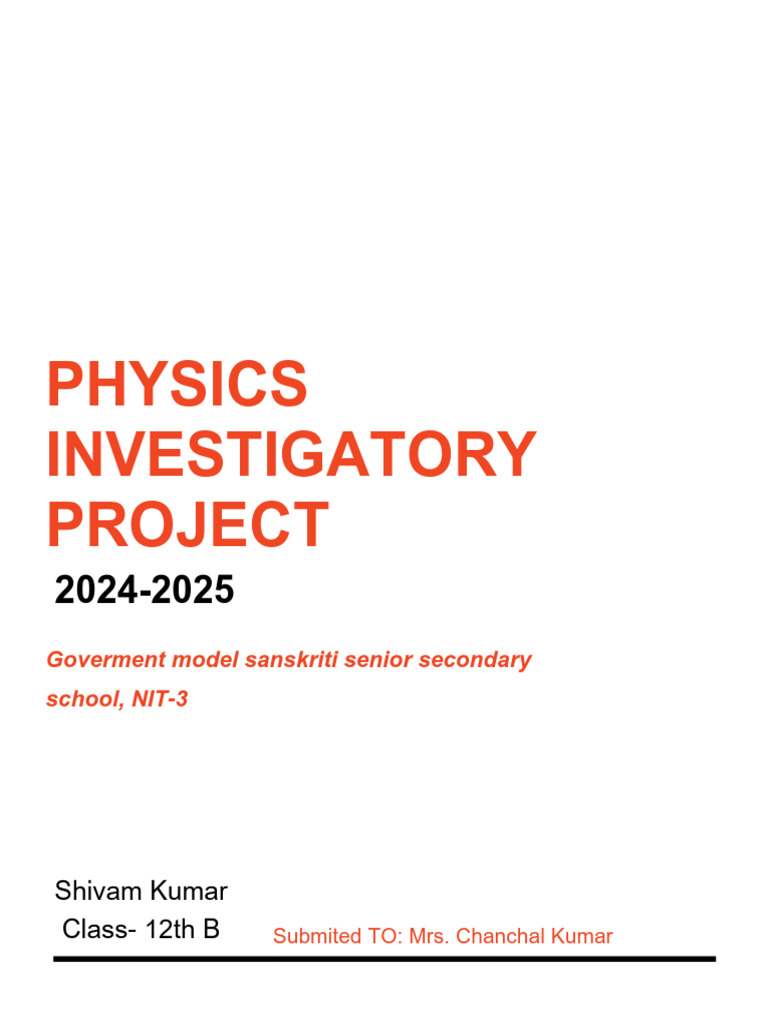 Capacitors Investigatory Project | PDF | Capacitor | Capacitance