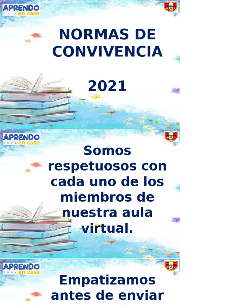 Normas de Convivencia Virtual 2021 | PDF