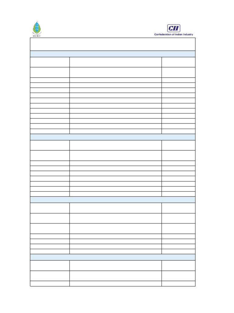 IGBC Green Existing Building (O&M)_Checklist_V2 | PDF | Sustainable ...