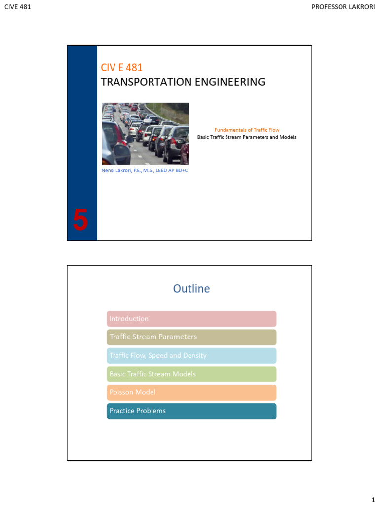 Traffic Flow Fundamentals Guide | PDF | Traffic | Poisson Distribution
