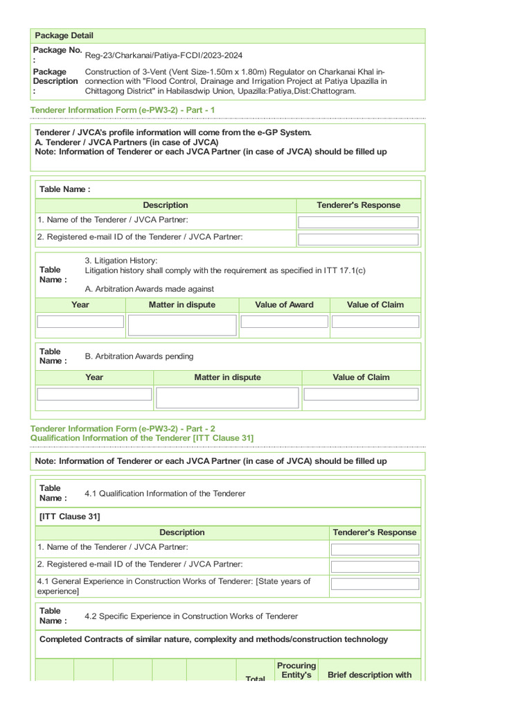 Section5 - Tender and Contract Forms | PDF | Bankruptcy | Private Law