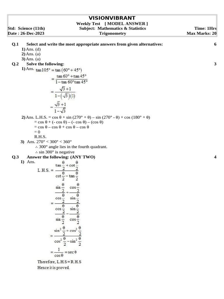 Trigonometry 1 | PDF