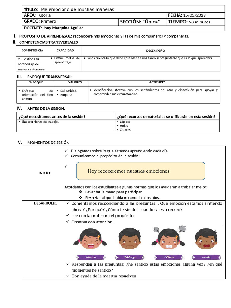 Reconocimiento de emociones en clase | PDF | Las emociones | Aprendizaje