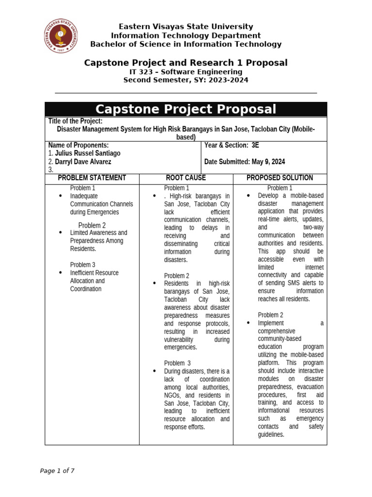 Mobile Disaster Management System Proposal | PDF | Emergency Management ...