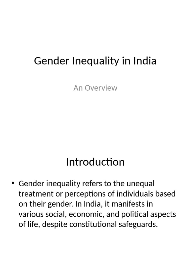 Gender Inequality Overview in India | PDF