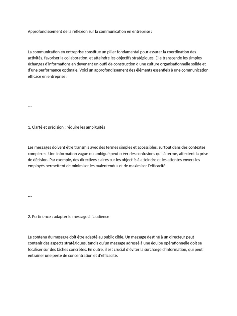 Communication efficace en entreprise | PDF | la communication ...