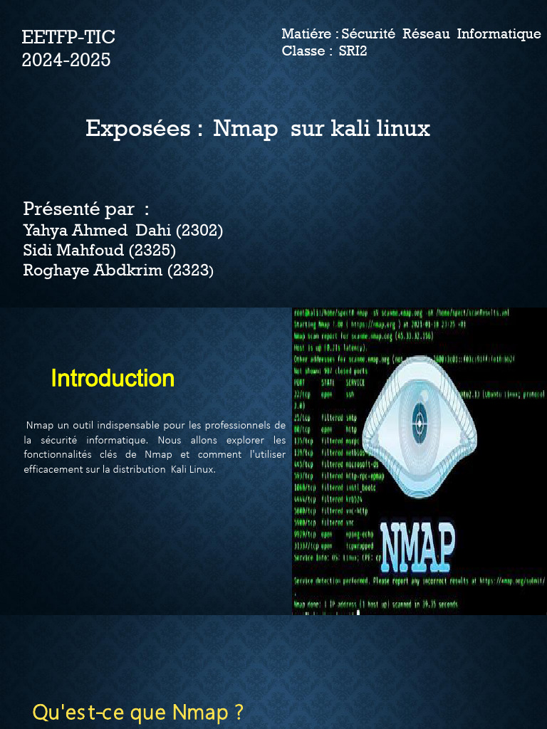 Utilisation de Nmap sur Kali Linux | PDF | Système d'exploitation ...