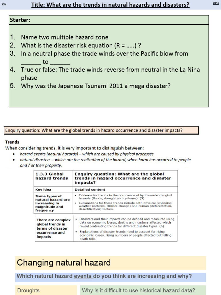 Trends in Natural Hazards and Disasters | PDF | Natural Disasters ...