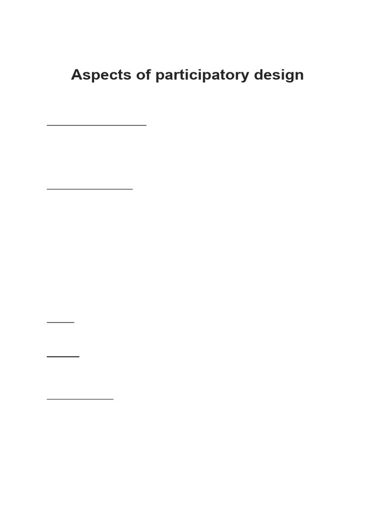 Aspects of Participatory Design | PDF | Usability | Design
